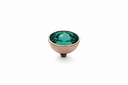 Qudo Rose Gold Topper Bottone 11.5mm - Emerald